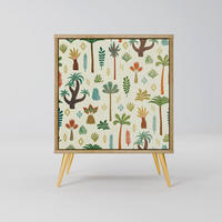 SIDEBOARD PALM SPRING, Eichefarben, 57,5x42x75,5 cm, Goldfarbene Metallfüße - Eichefarben/Goldfarben, Holzwerkstoff/Metall (57.5/75.5/42cm) - SpaceRebels