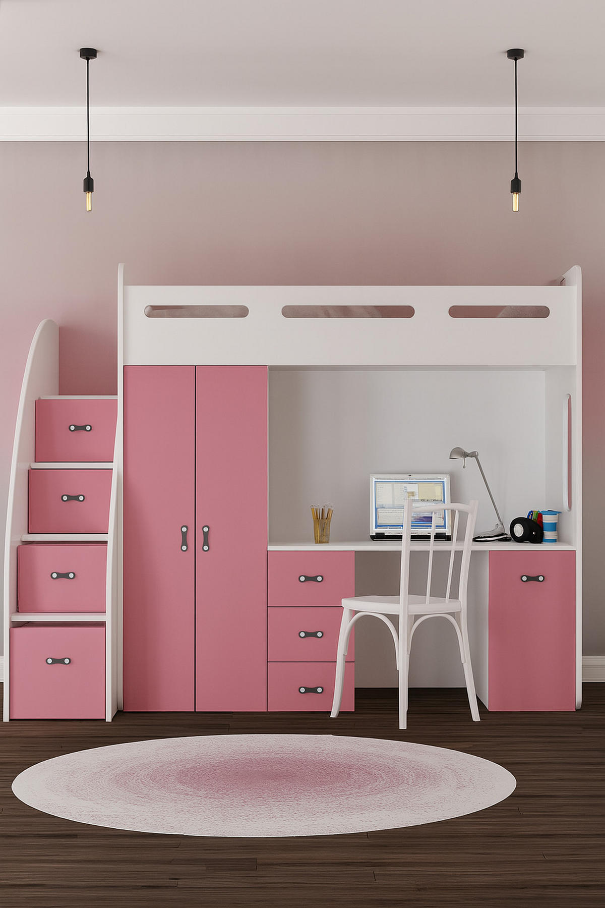 KINDERBETT Zuzia plus rosa - Rosa, Holzwerkstoff - roe furniture
