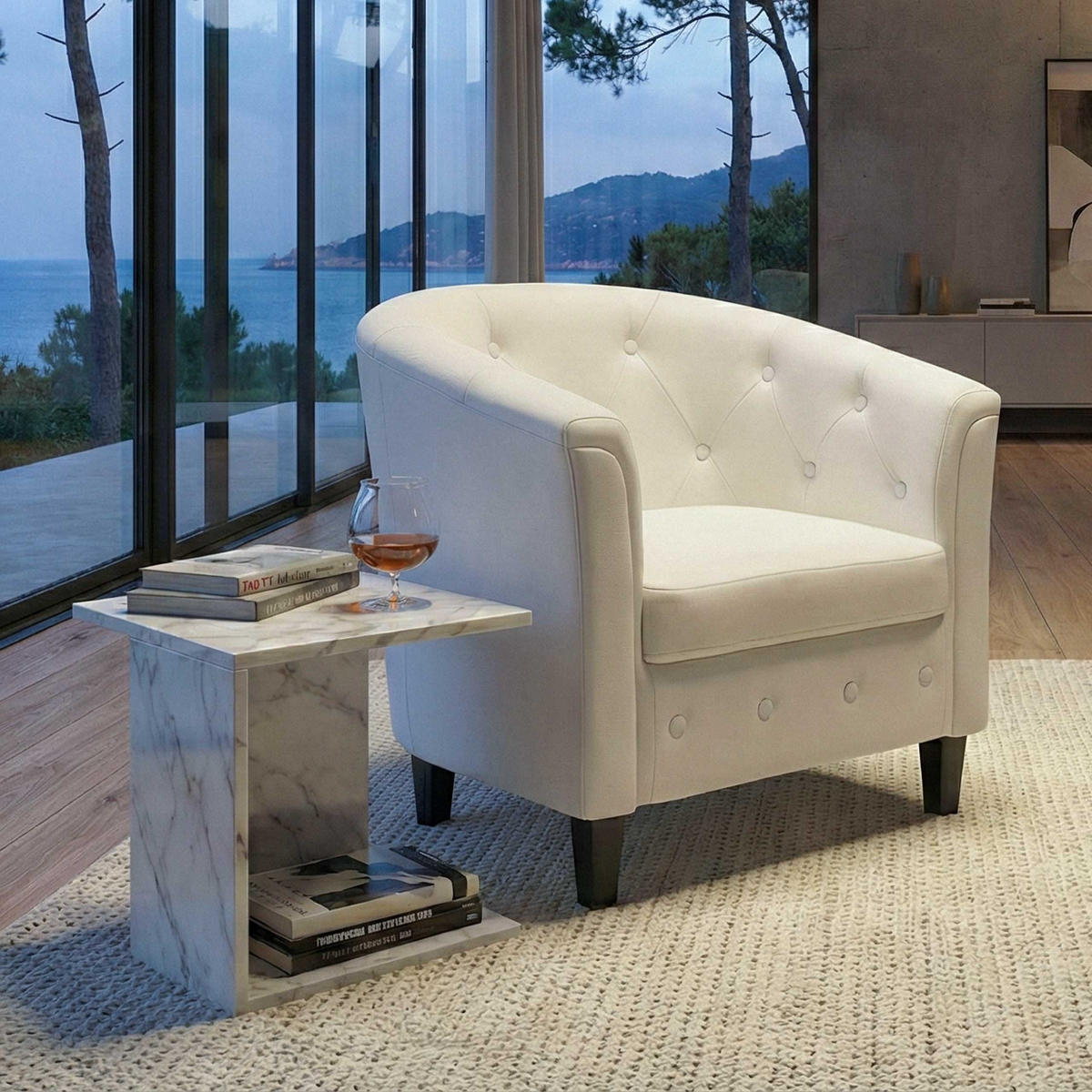 LOUNGESESSEL Weiß - Weiß, Textil (71/75/66cm) - MCW