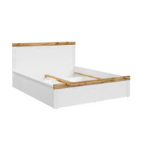 BETT Holten weiß / Eiche Wotan 169 / 200 / 100,5cm - Eichefarben/Weiß, Holz/Holzwerkstoff (160/200cm) - Feldmann-Wohnen