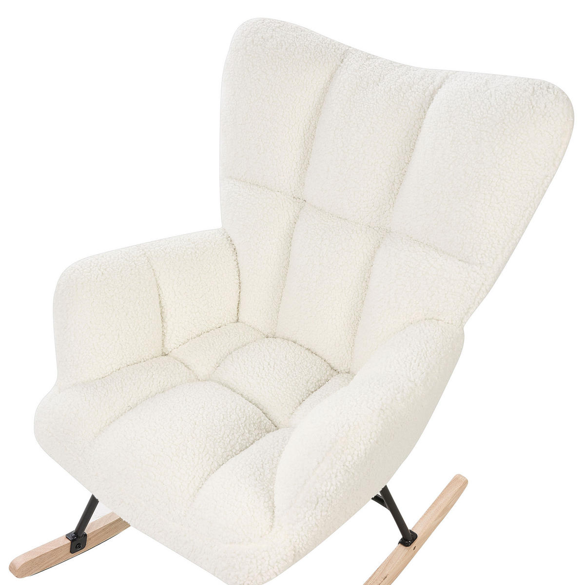 SCHAUKELSESSEL Bouclé Weiß Oulu - Weiß, Textil/Metall (71/108/83cm) - Beliani