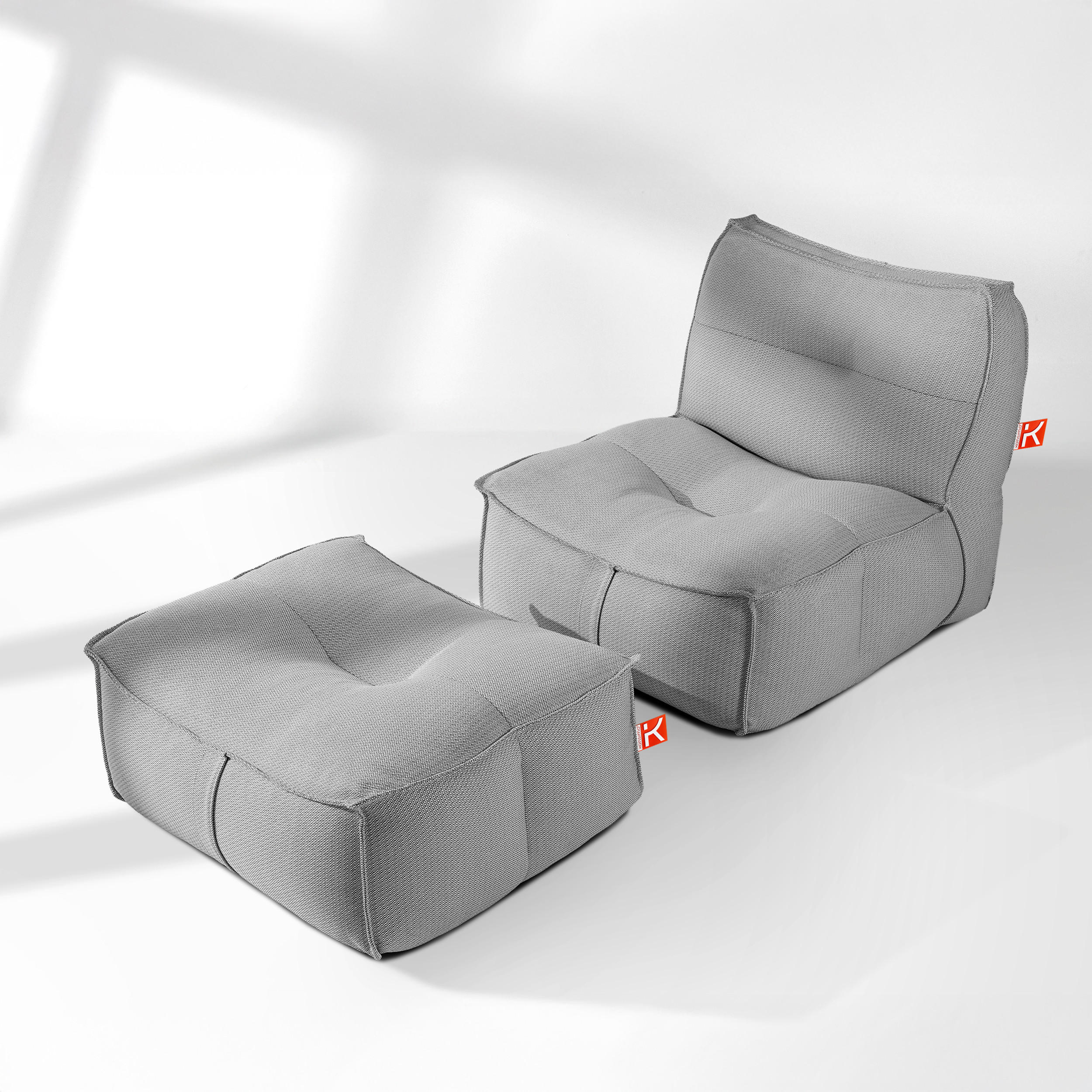 GARTENLOUNGE-SET LOVIA, Möbel-Set, Schwarz/Weiß - Schwarz, Textil (90/82/106cm) - KONSIMO®