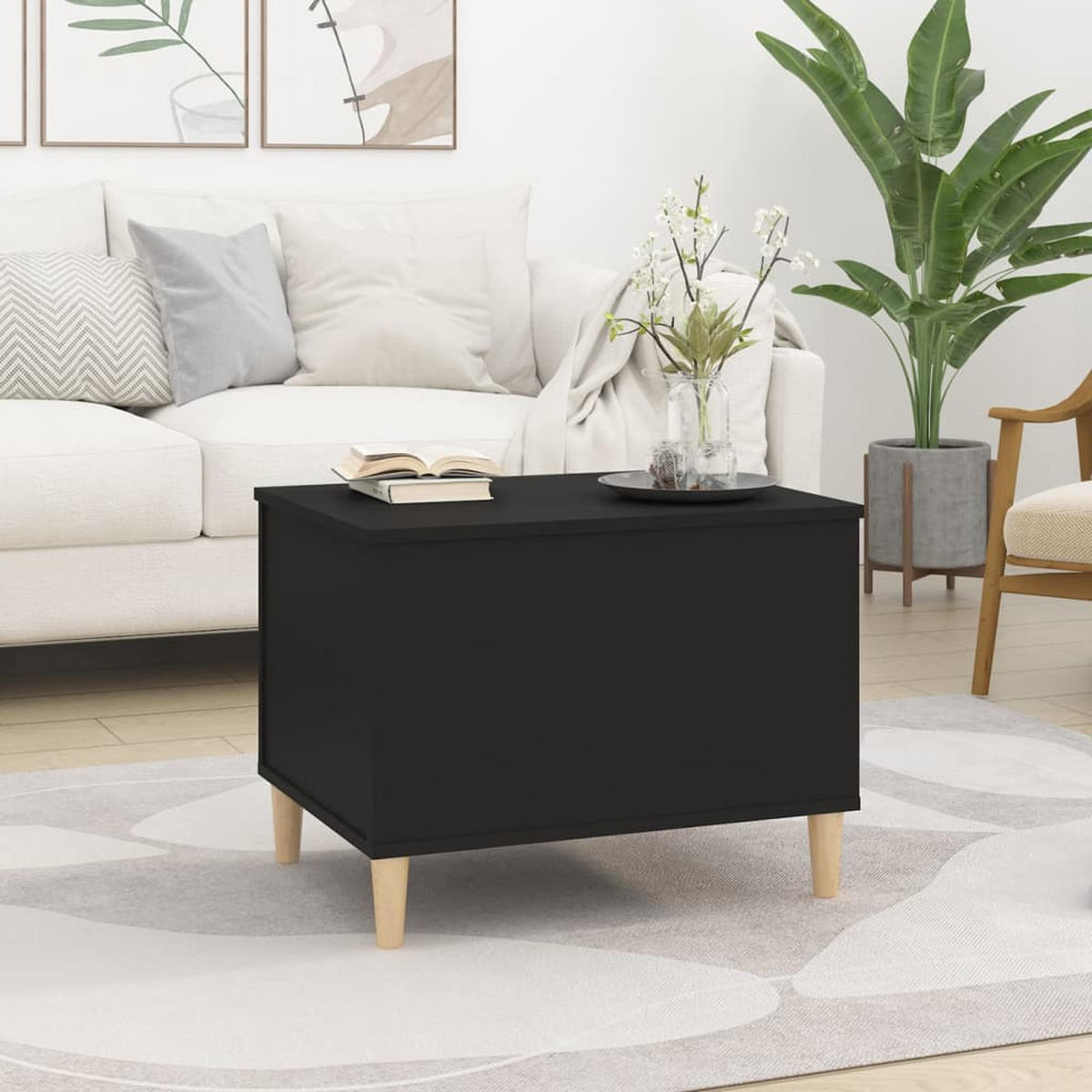 COUCHTISCH Schwarz 60x44,5x45 cm Holzwerkstoff - Schwarz, Holzwerkstoff (60/44.5/45cm) - furnicato