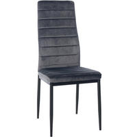 STUHL Samt grau - Grau, Textil/Metall (41.5/99/40cm) - CLP