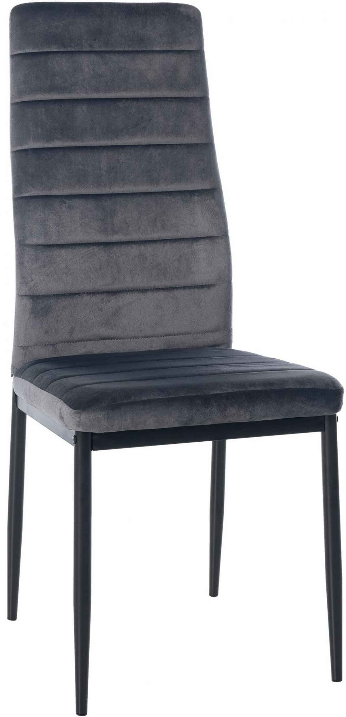 STUHL Samt grau - Grau, Textil/Metall (41.5/99/40cm) - CLP