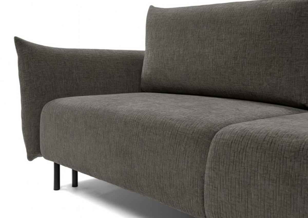 SOFA 3-SITZER Grau ADA Mit Schlaffunktion Und Bettkasten Chenille - Grau, Textil (240/90/108cm) - Sepro Meble