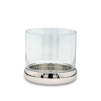 WINDLICHT/KERZENHALTER gehämmert Ø 24 cm - Silberfarben, Paraffin (24/24/24cm) - Hermann Bauer jun. Kollektion GmbH