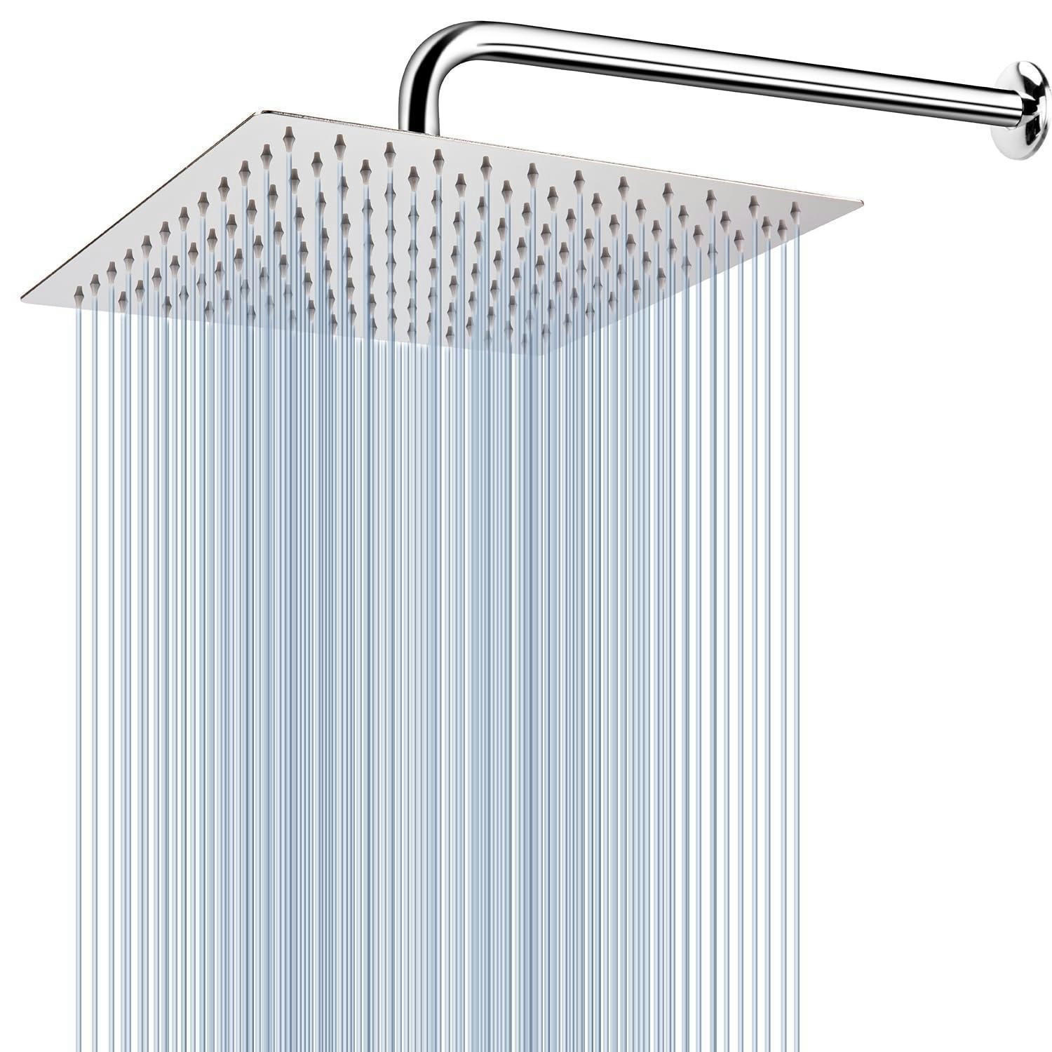 REGENDUSCHKOPF mit Verlängerungsarm 30 cm Edelstahl Quadratisch - Silberfarben, Metall (30/2.5/30cm)