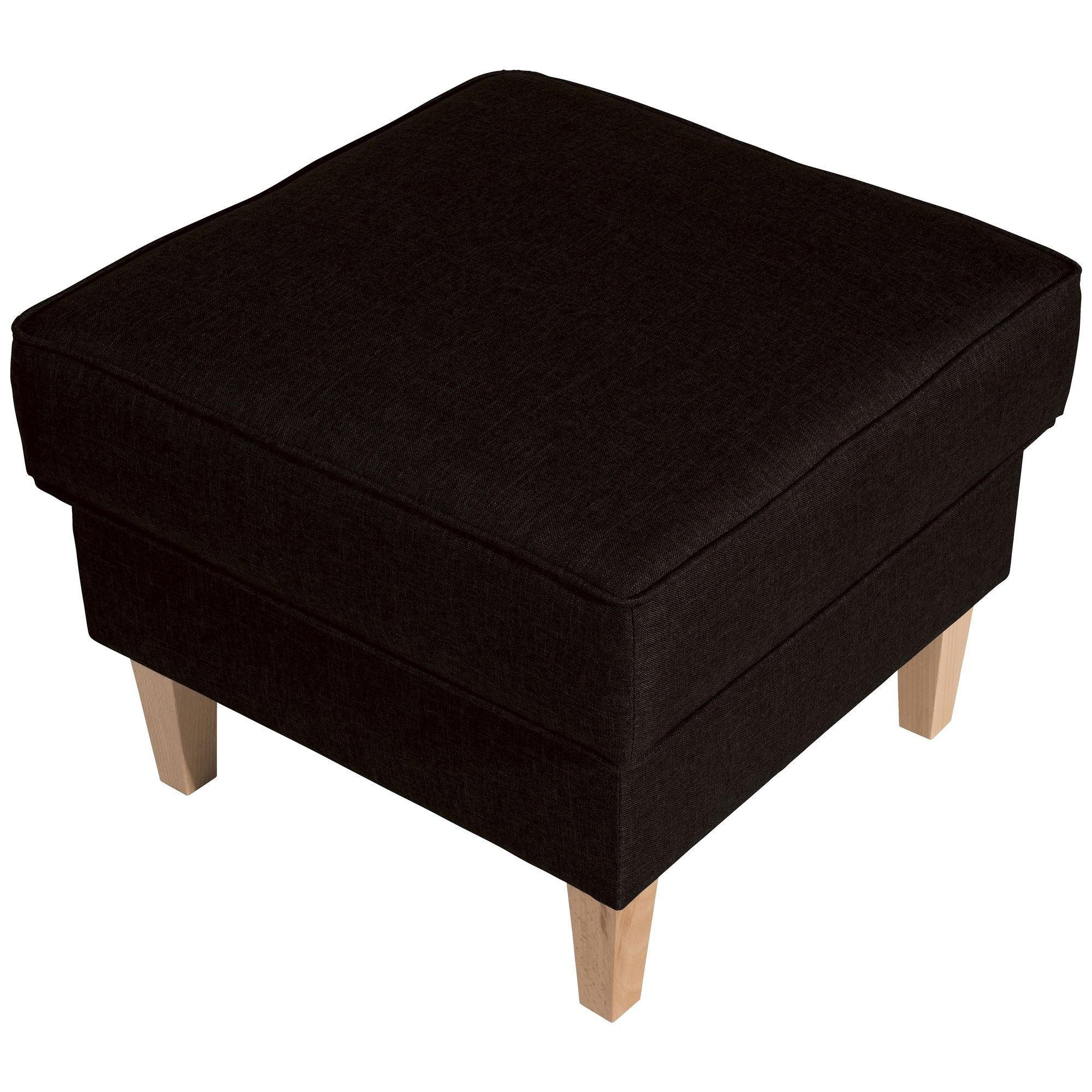 HOCKER Karlen Bezug Flachgewebe Buche natur / schoko - Dunkelbraun/Buchefarben, Kunststoff (53/45/53cm) - 58aufmkessel