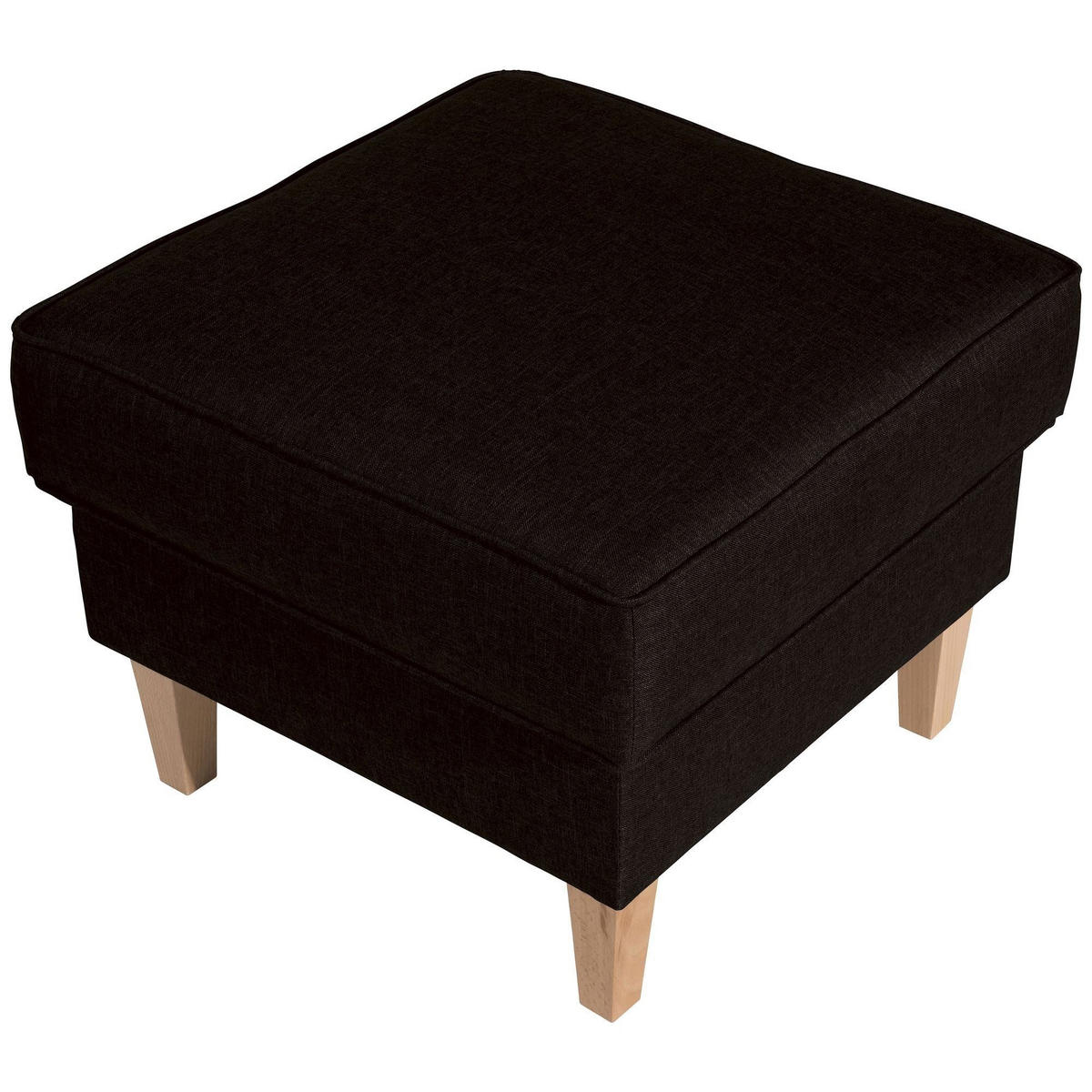 HOCKER Karlen Bezug Flachgewebe Buche natur / schoko - Dunkelbraun/Buchefarben, Kunststoff (53/45/53cm) - 58aufmkessel