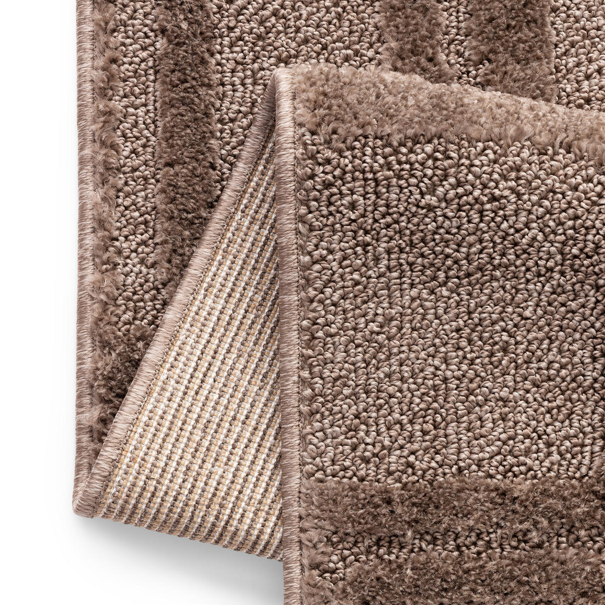KURZFLORTEPPICH RELIEVO taupe grafisch 3D-Struktur 200/300 cm - Taupe, Textil (200/300cm) - Tapiso