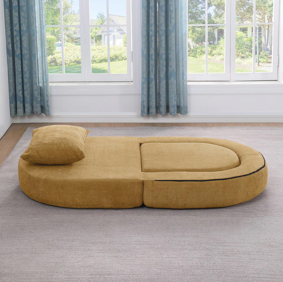SOFA in Gelb aus Chenille, komfortabel und flexibel kombinierbar - Gelb, Textil (90/41/101cm) - Flora Grace