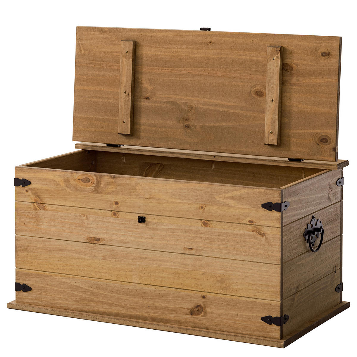 MASSIVHOLZTRUHE - Kiefer massiv - Kieferfarben, Holz (91/47/50cm) - home24