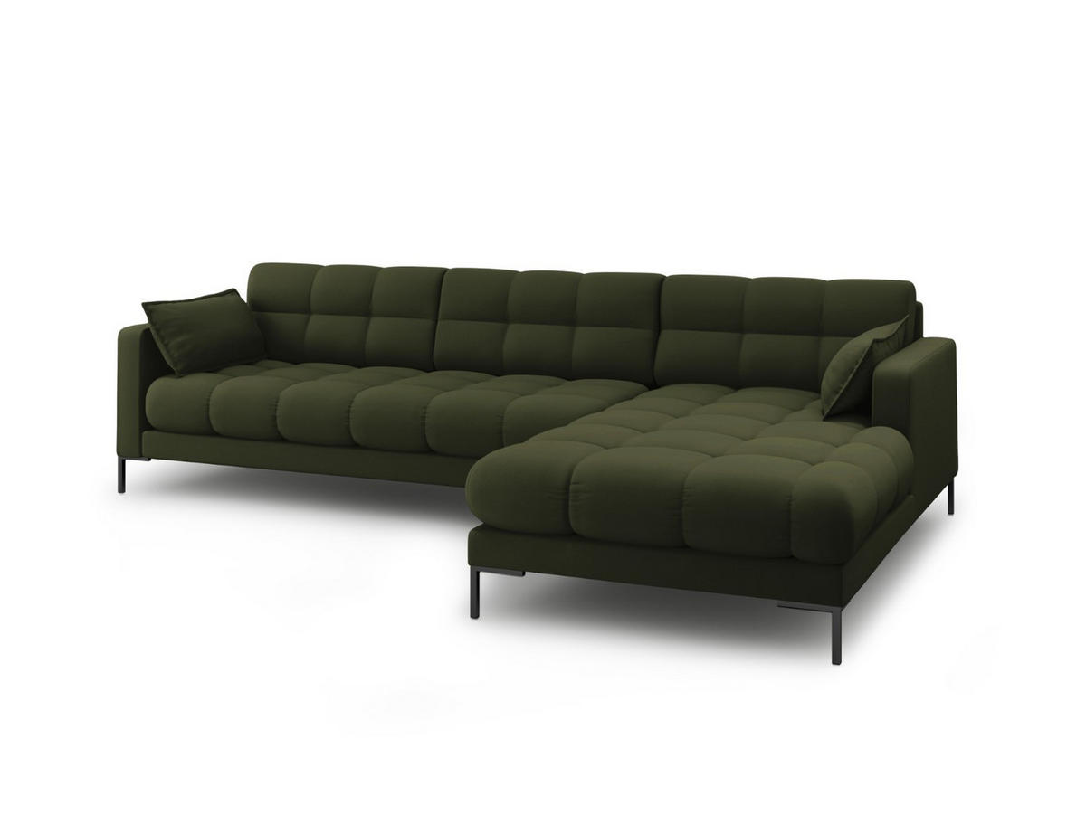 ECKSOFA rechts Mamaia aus strukturiertem Stoff grün 5 Sitzplätze - Grün, Textil (185/293cm) - Micadoni