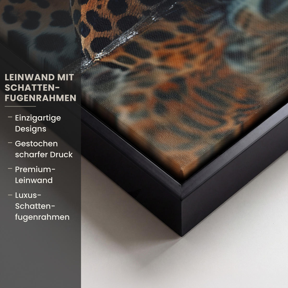 LEINWAND Bilder mit Rahmen - Natur - Leopard - Tier - Sonnenuntergang - Modern - 30x40 - Orange, Textil (30/40cm) - MuchoWow