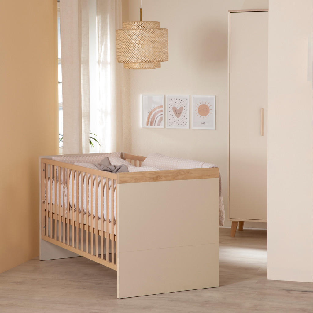 Thumbnail - Roba Kombi-Kinderbett, Kaschmir, Holz, Uni, 70x140 cm, Babymöbel, Babybetten, Gitterbett