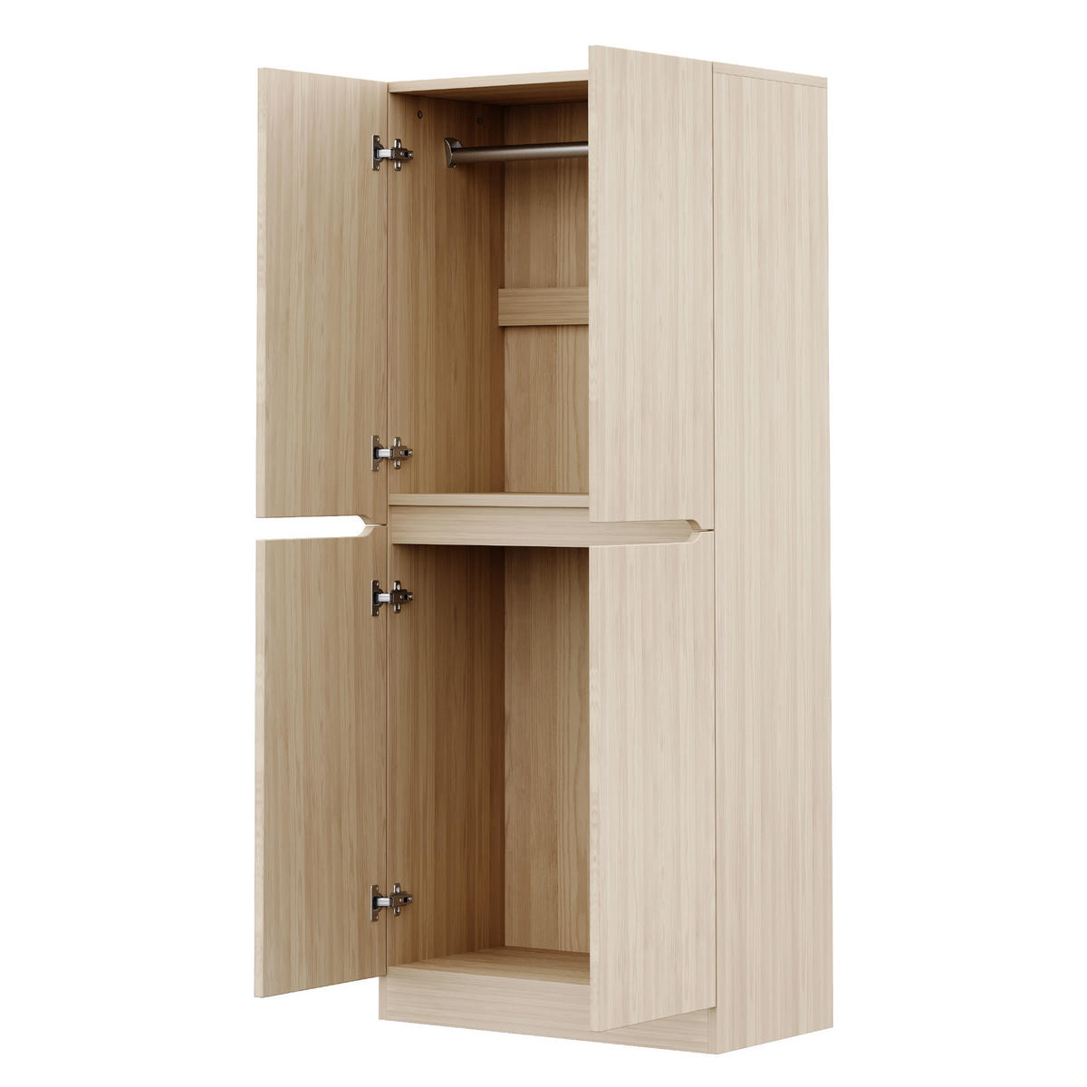 KLEIDERSCHRANK 70/40/170 cm mit 2 Drehtüren in Holzoptik - Naturfarben, Holz (70/170/40cm) - BEAOK
