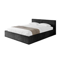 POLSTERBETT mit Bettkasten und Lattenrost, Bett mit Matratze H3/H4 - EMMI-V1 180x200 Schwarz - Schwarz, Holzwerkstoff/Textil (180/200cm) - ALTDECOR