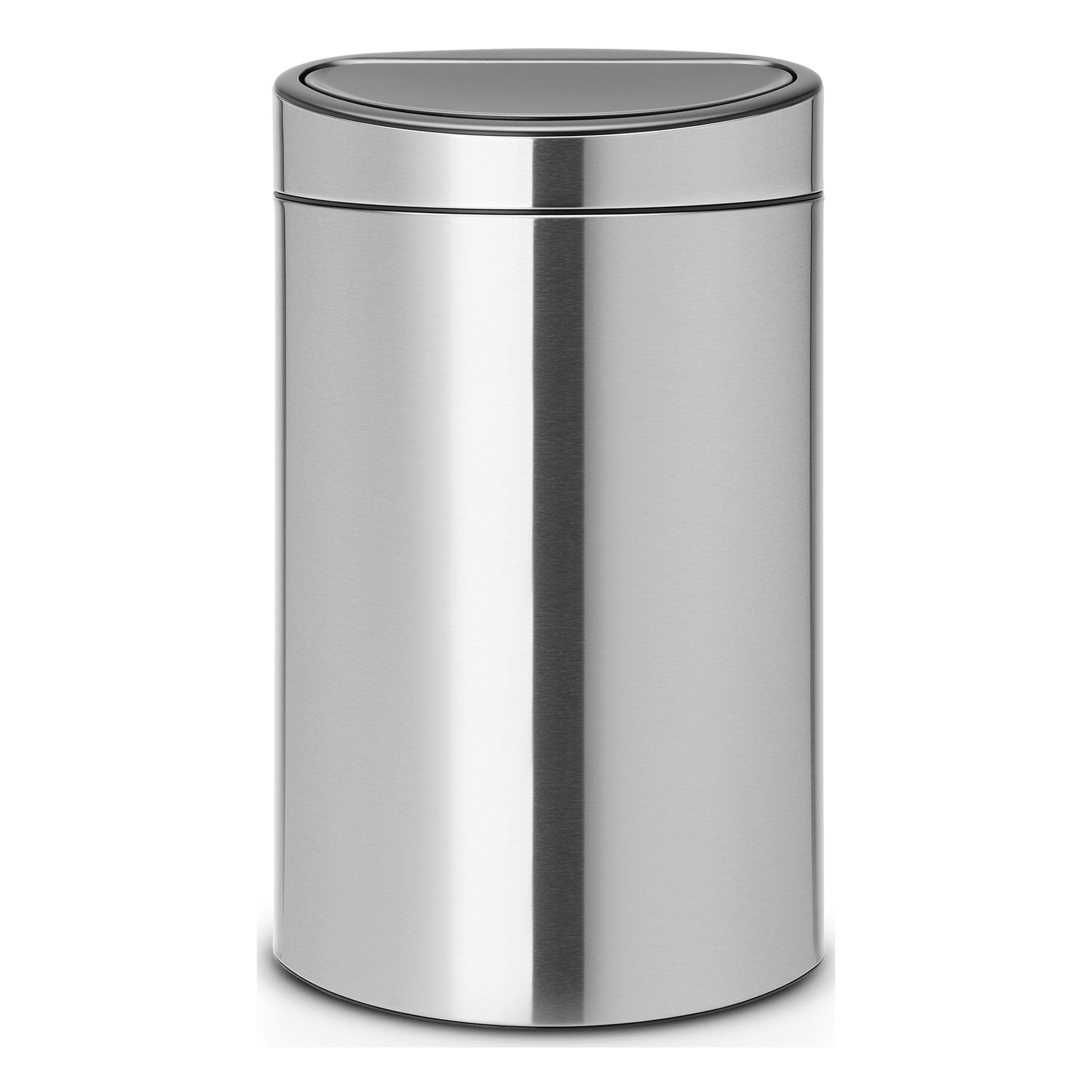 ABFALLEIMER Touch Bin, Matt Steel, 40 L - Silberfarben, Metall (48.3/76.5/32.8cm) - Brabantia