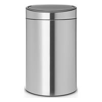 ABFALLEIMER Touch Bin, Matt Steel, 40 L - Silberfarben, Metall (48.3/76.5/32.8cm) - Brabantia