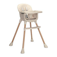 HOCHSTUHL Vanilla 3 in 1 beige Kinderstuhl, Tablett, Fußstütze, Gurt - Beige, Kunststoff (66/94/60cm) - Lorelli