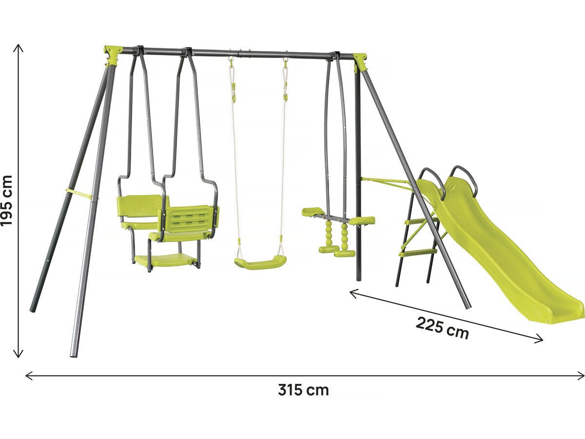 KLETTERGERÜST AUS STAHL ludo ii Grün - Grün, Metall (315/195/225cm) - Habitat Garten