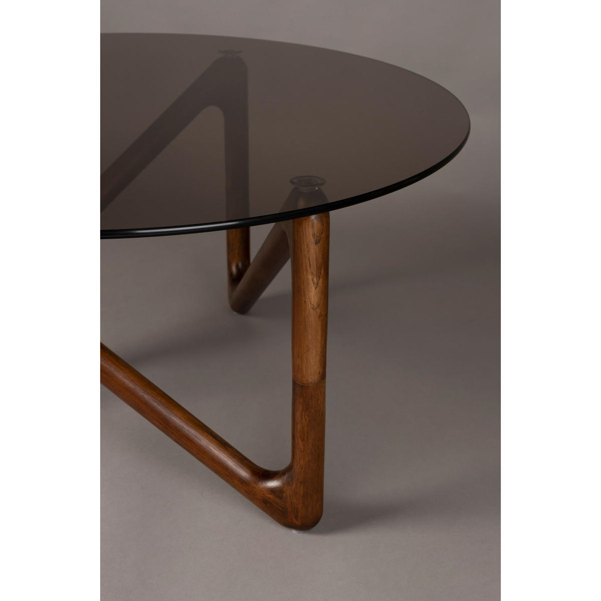 COUCHTISCH Naia Rund 80 cm Braun - Braun, Glas (80/80/40cm) - Dutchbone