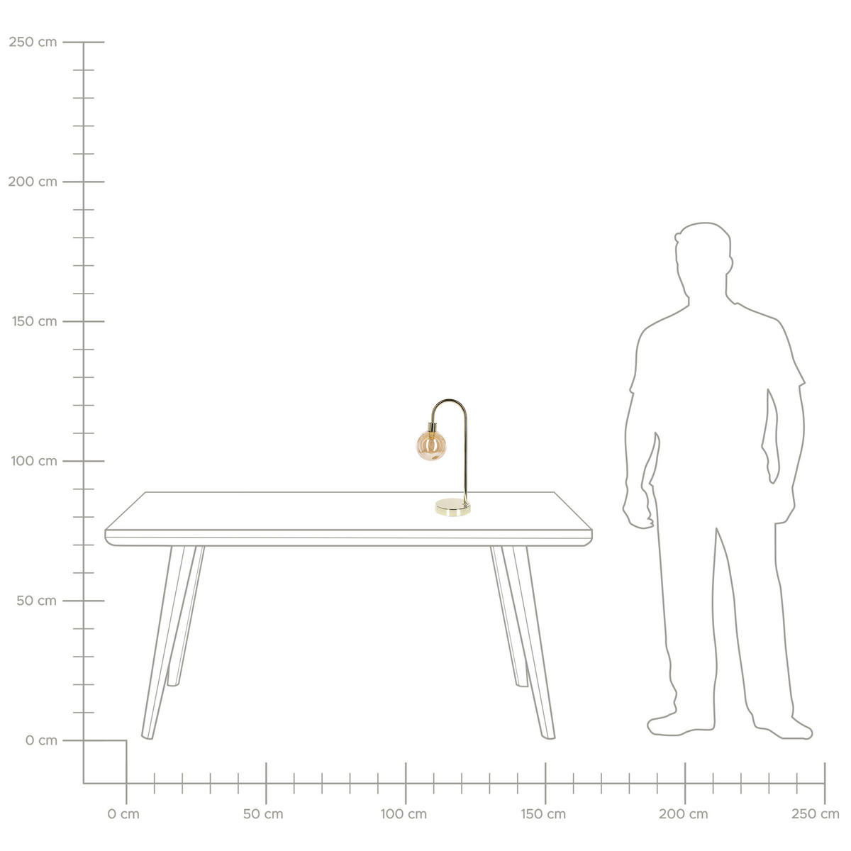 TISCHLAMPE Ramis 13/13/41 cm - Goldfarben, Metall (13/13/41cm) - Beliani