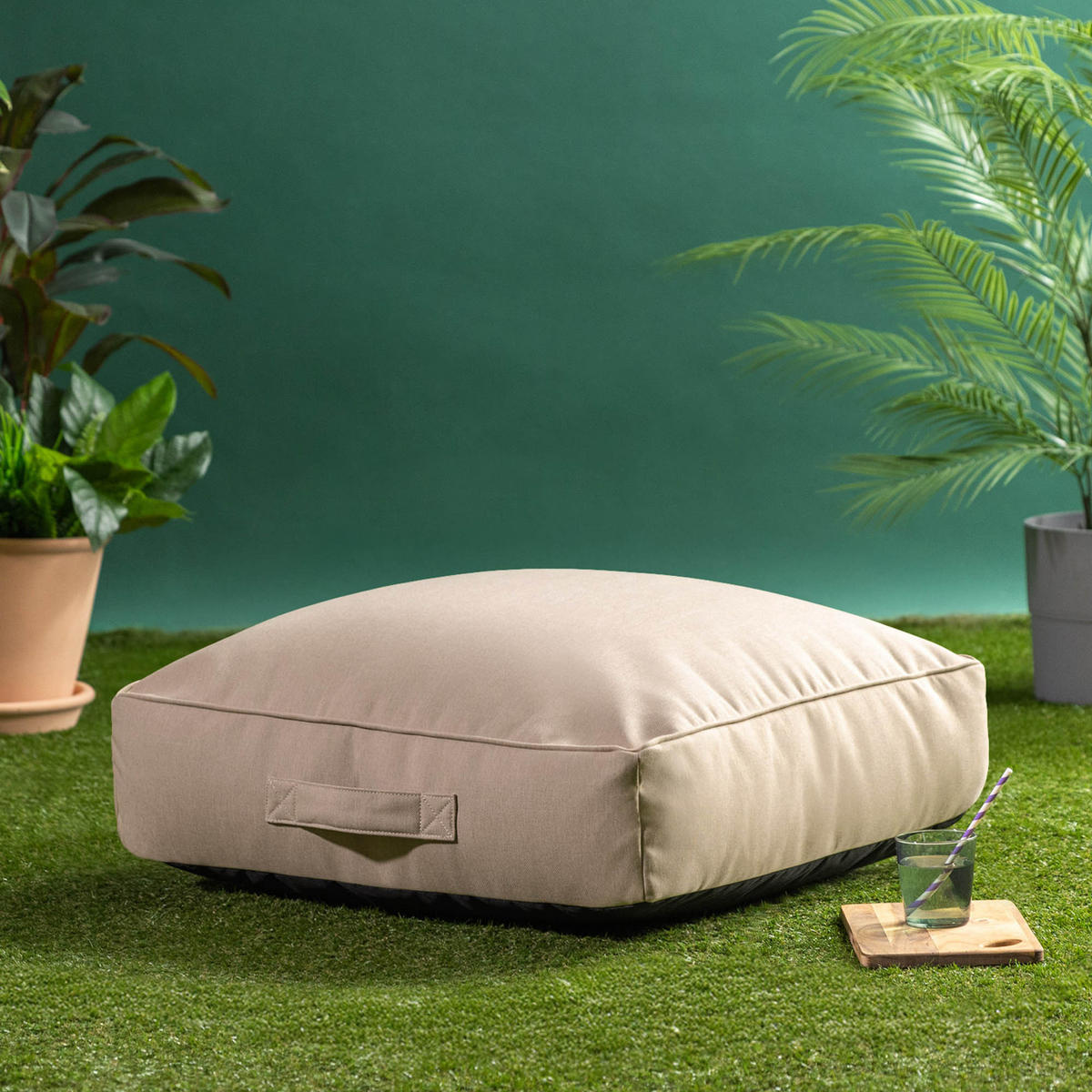 BODENKISSEN mit Sitzsackfüllung Solus - Beige, Textil (72/22/72cm) - icon