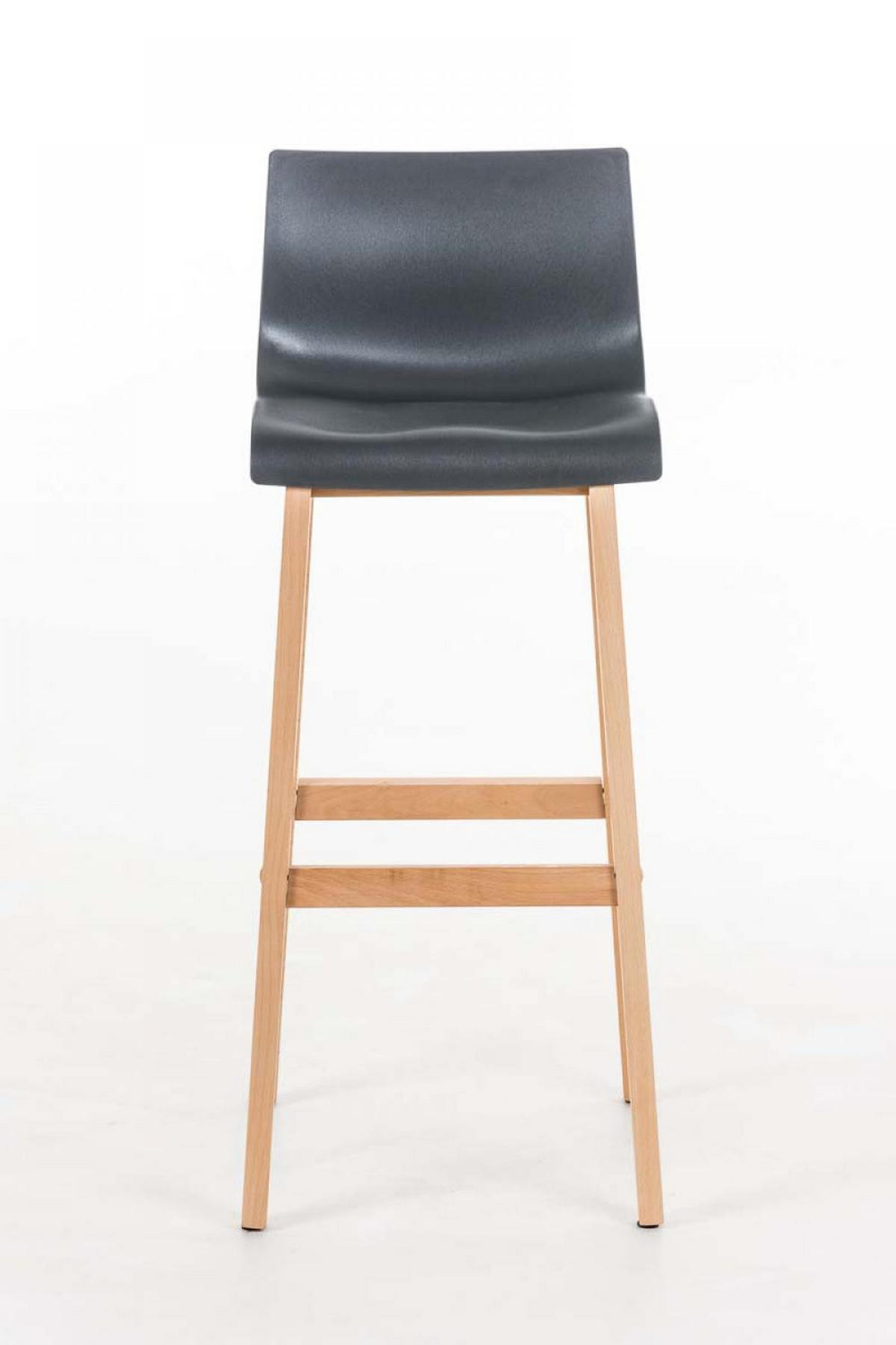 BARHOCKER Holz grau - Eukalyptusholzfarben/Grau, Holz (41/101/46cm) - CLP