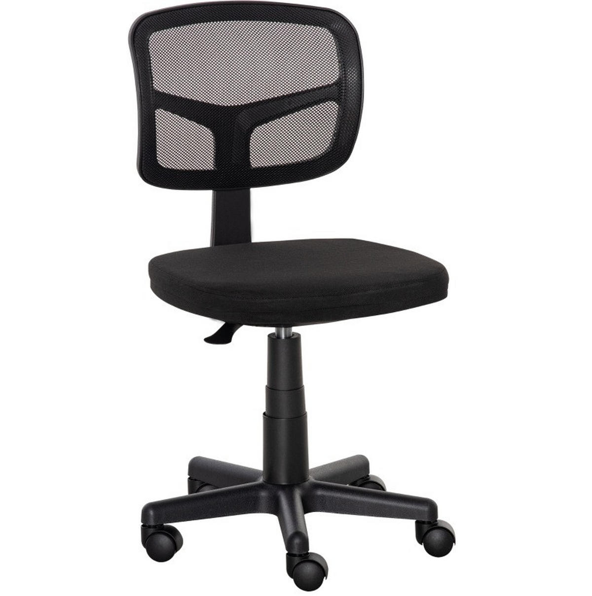 BÜROSTUHL in Schwarz 48x43x89,5 cm, höhenverstellbar, ohne Armlehnen und mit Rollen - Schwarz, Textil (43/89.5/48cm) - IVMEU
