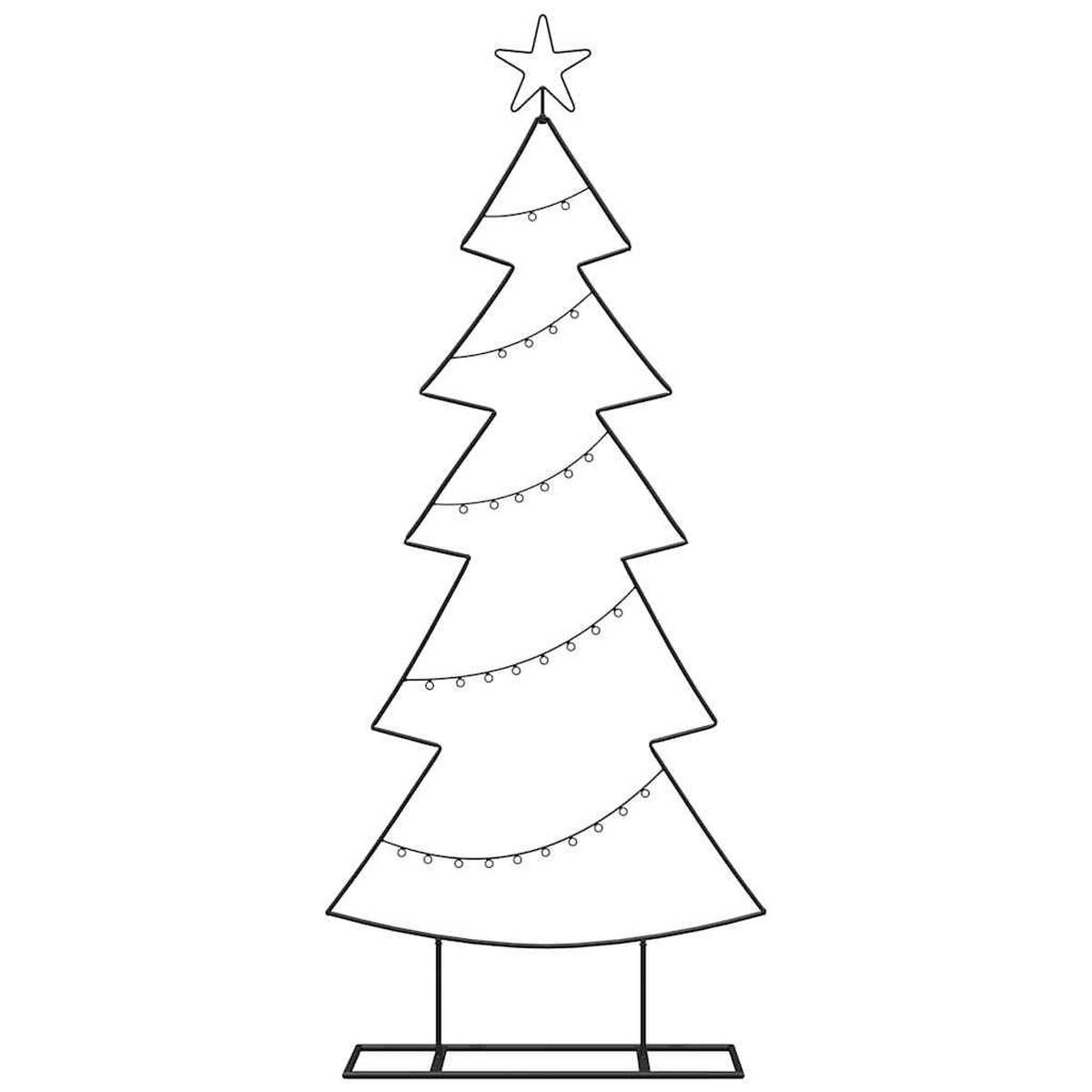 WEIHNACHTSBAUM Metall 65.5/24/150 Cm Schwarz Stahl - Schwarz, Metall (150cm) - vidaXL