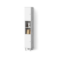 BADSCHRANK Fucino Beton 30 x 190 cm - Schieferfarben/Grau, Holzwerkstoff (30/190/30cm) - Livinity®