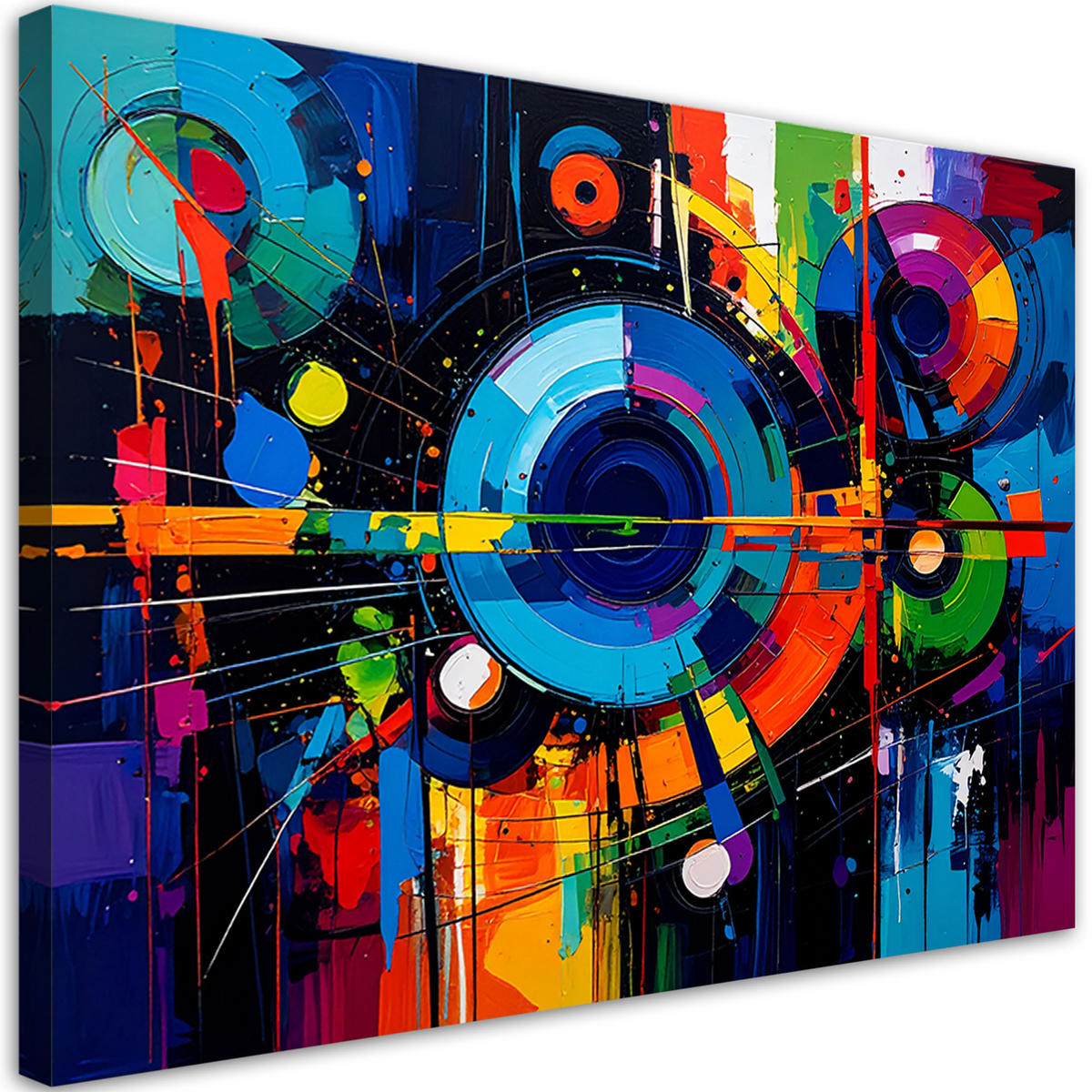 LEINWANDBILD Bunte Abstrakt Aquarell 100x70cm - Multicolor, Textil (100/70cm) - Feeby