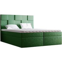 DOPPELBETT mit Matratze 200x200 Berg, Samtstoff, Bettkasten, Grün - Grün, Holz/Textil (200/200cm) - Emporius