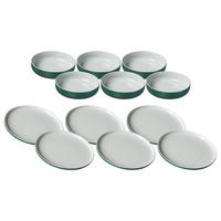 TELLER UND SCHALENSET Jasper grün 12er Set - Grün, Keramik (1/1/1cm) - Ritzenhoff Breker