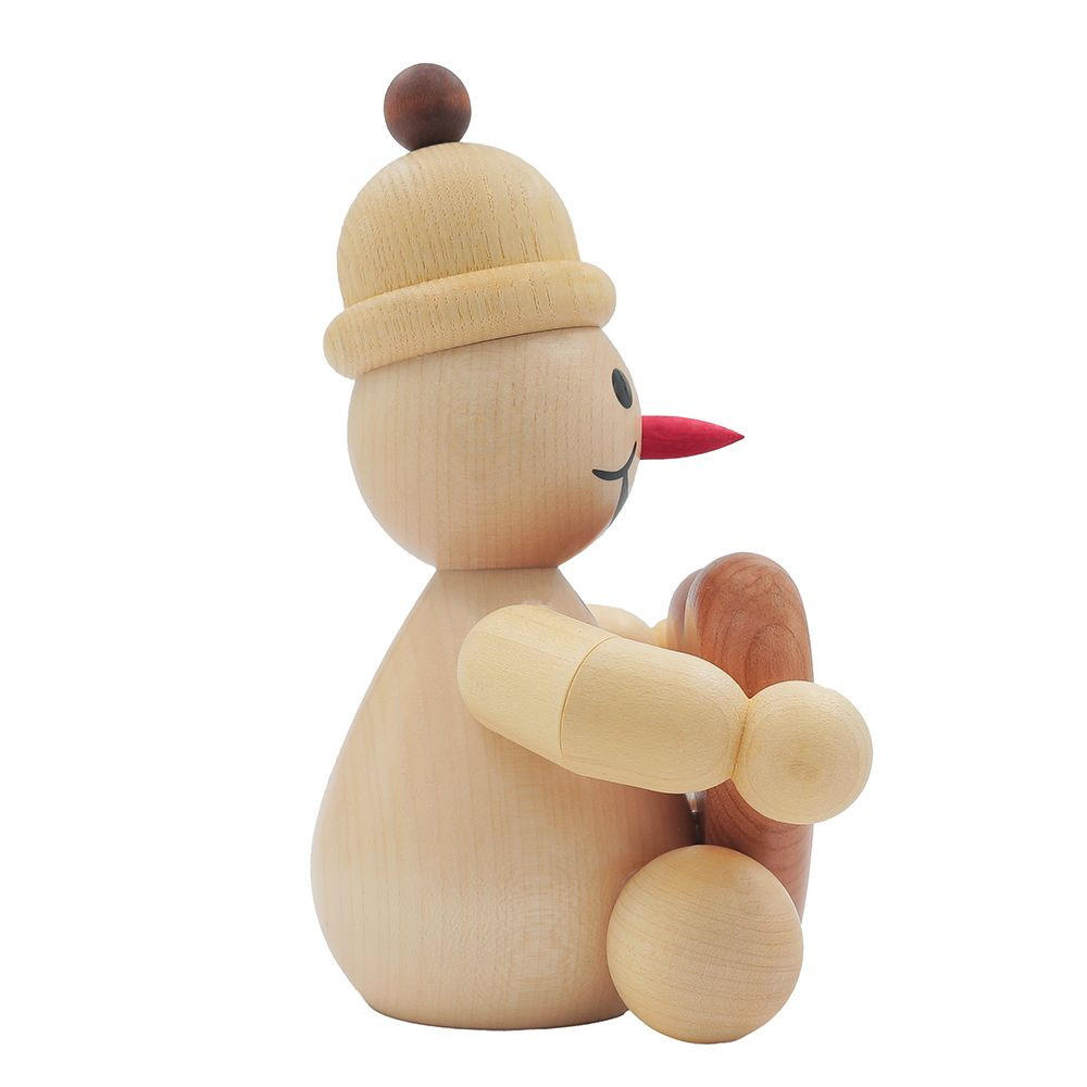 HOLZFIGUR Schneemann Junior mit Herz 14 cm - Multicolor, Holz (11/1/0.1cm)