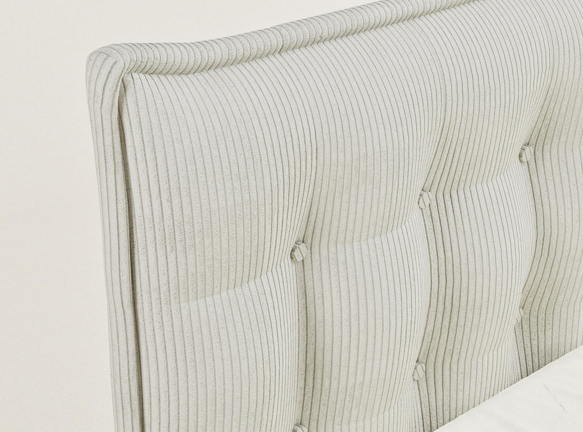 BOXSPRINGBETT Fatu 160/200 cm, in Creme, Bettkasten, Matratze, Topper - Creme/Schwarz, Holz/Holzwerkstoff (160/200cm) - Maison de Reve