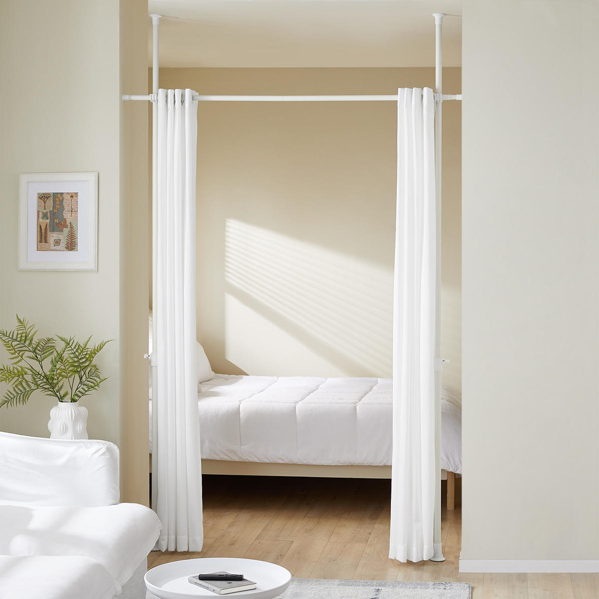 TELESKOPVORHANG Weiß - Weiß, Kunststoff/Metall (266/262/2cm) - SoBuy