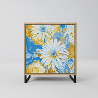 SIDEBOARD DAISY LUXE, Eichefarben, 57,5x42x67,5 cm, Schwarze Metall-Rahmenfüße - Eichefarben/Multicolor, Holzwerkstoff/Metall (57.5/67.5/42cm) - SpaceRebels
