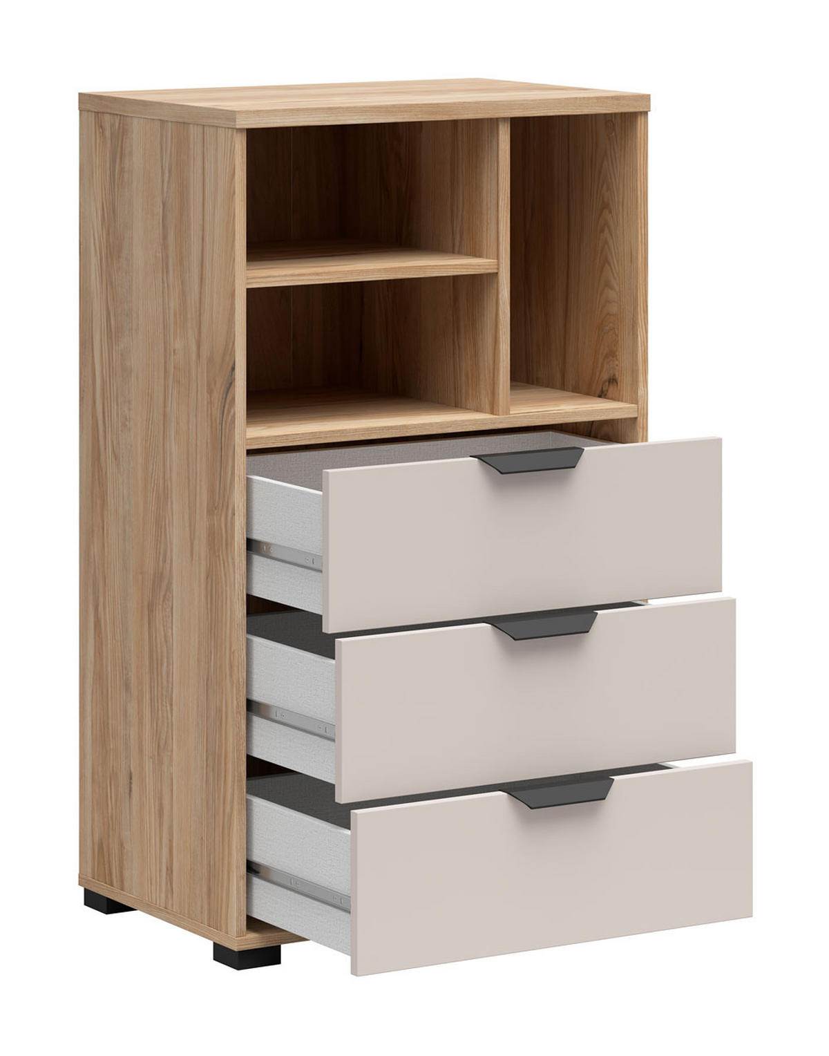 HOCHKOMMODE Chuck Mauvella Eiche / Kaschmir 60 / 40 / 102,5cm - Eichefarben/Braun, Holzwerkstoff/Kunststoff (60/102.5/40cm) - Feldmann-Wohnen