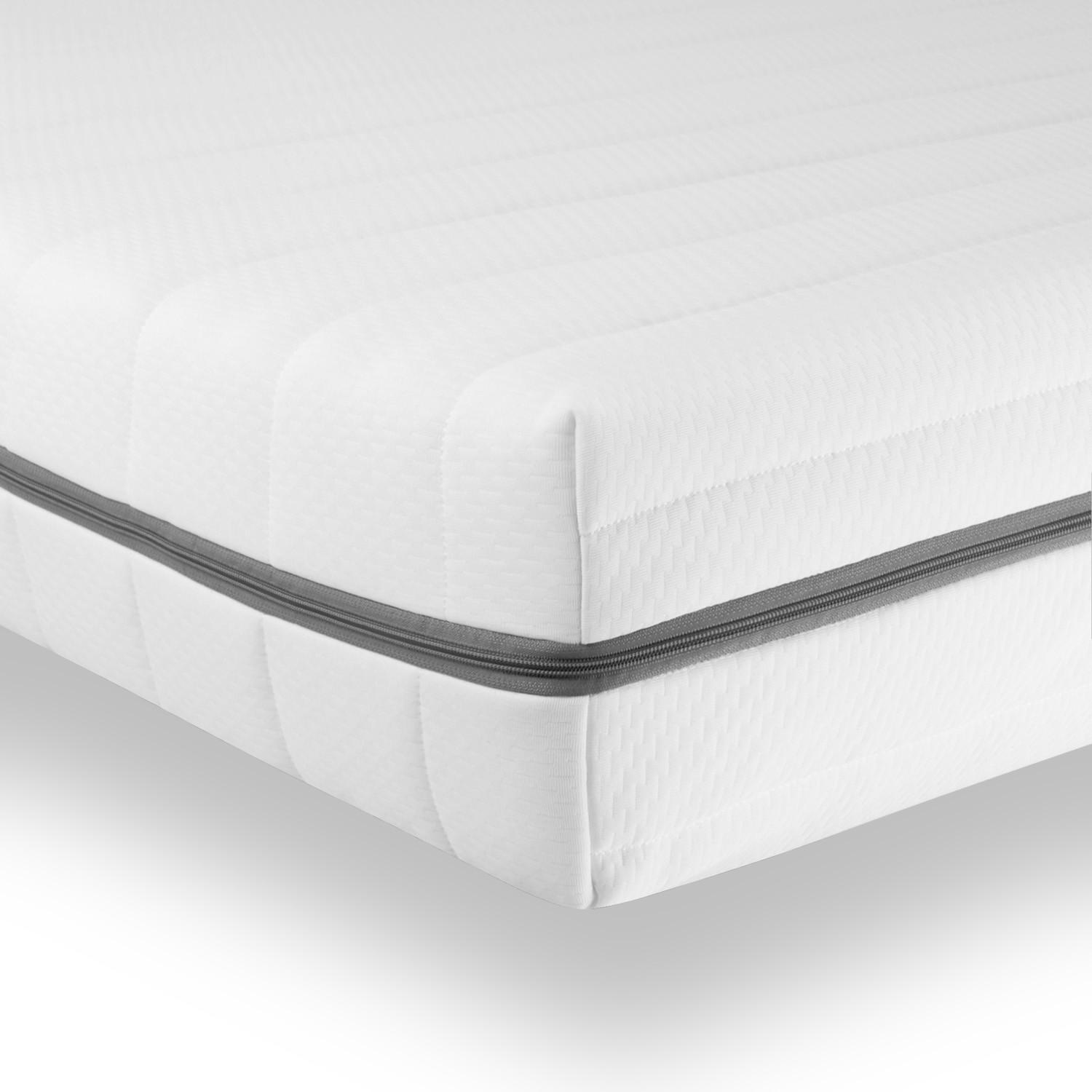 7-ZONEN Kaltschaummatratze 70x200, H2+H3 Höhe 15cm - Öko Tex zertifizierte Matratze 70x200 mit waschbarem Bezug - Weiß, Textil (70/200cm) - Sleepneo