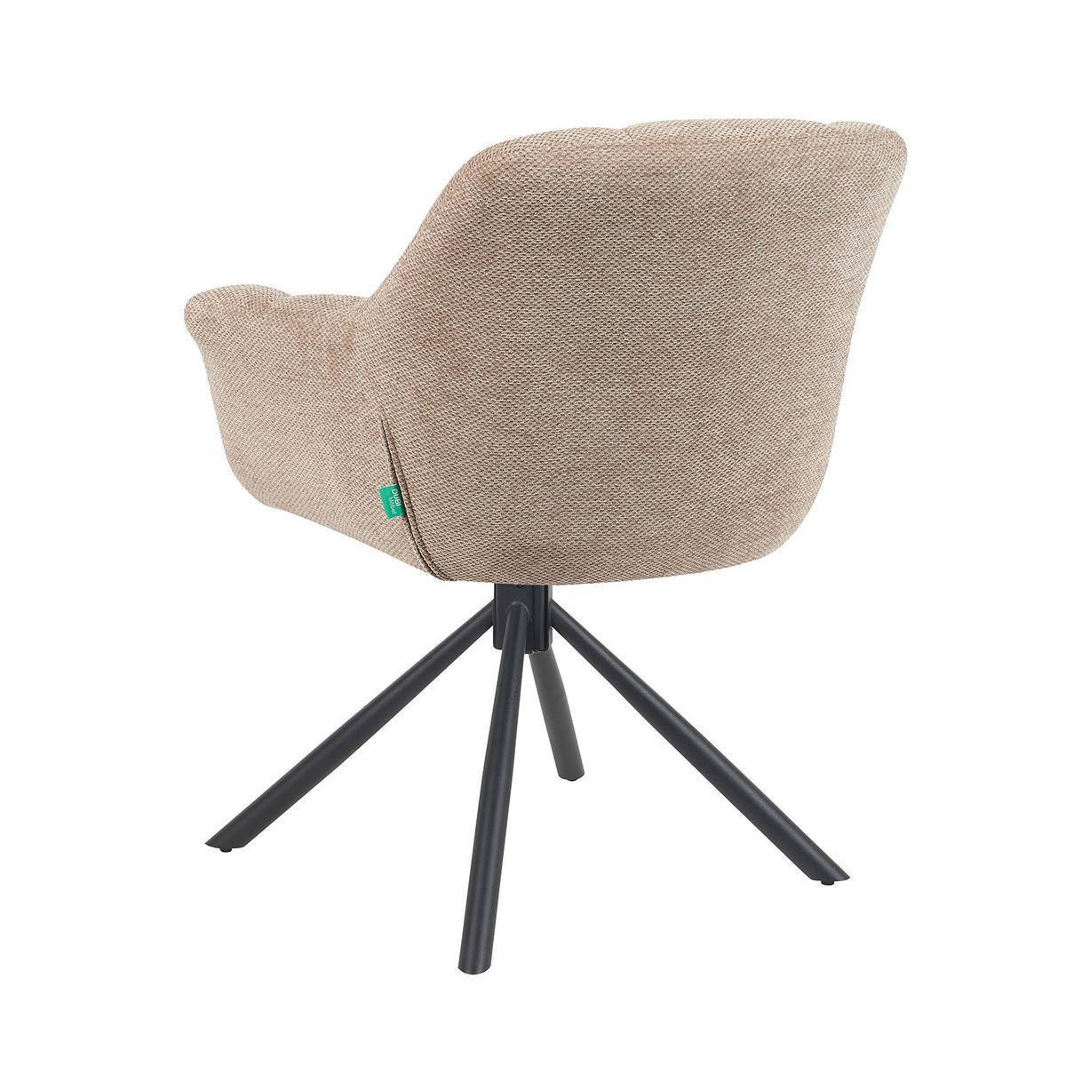 DREHSTUHL Mika-Luka 2er-Set - Beige/Schwarz, Textil/Metall (65/81/66cm) - DUBI Möbel