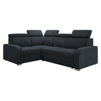 ECKSOFA Oslo 2rR1 80 - Silberfarben/Dunkelblau, Holz/Kunststoff (250/200cm) - MIRJAN24