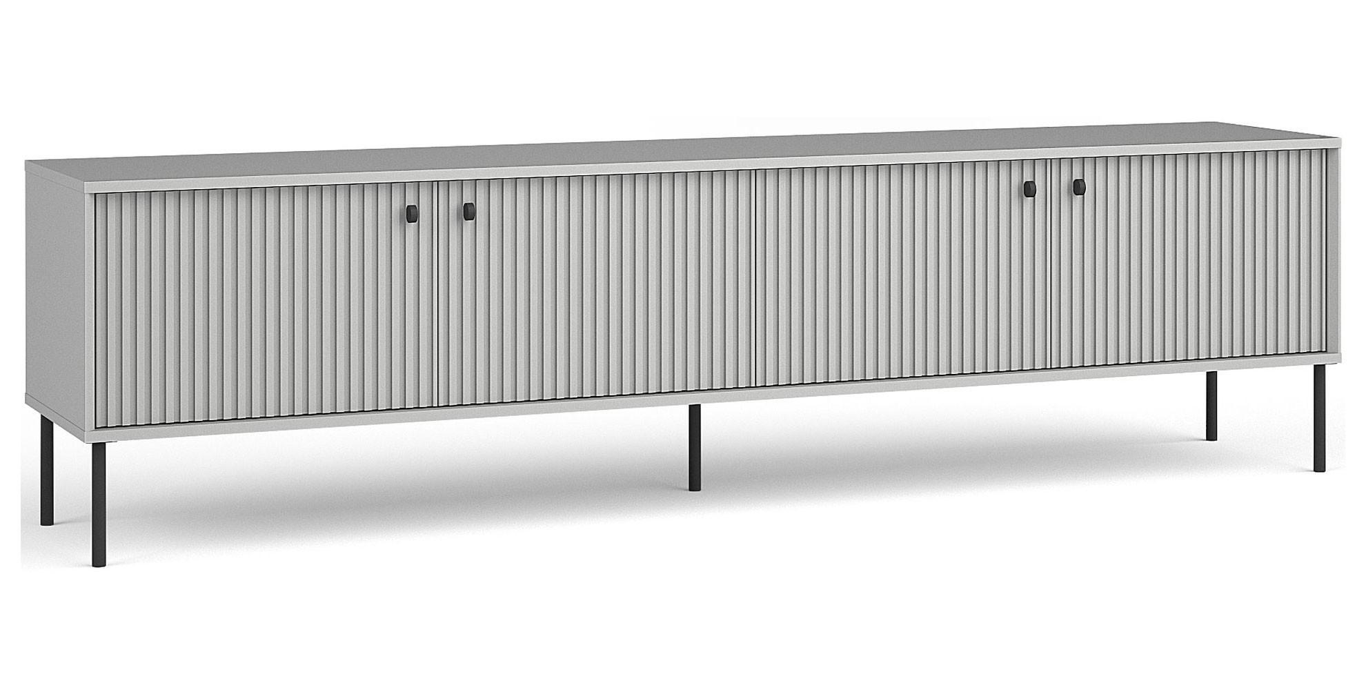 Feldmann-Wohnen Lowboard Grau, Schwarz 207x55x41 cm