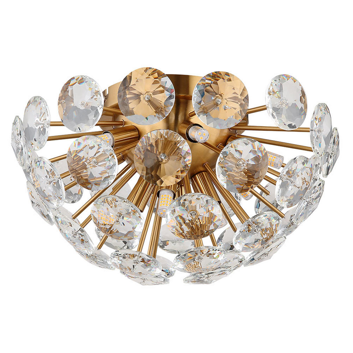 DECKENLEUCHTE Gold K9 Kristalle - Goldfarben, Metall (39/39/22cm) - Globo Lighting