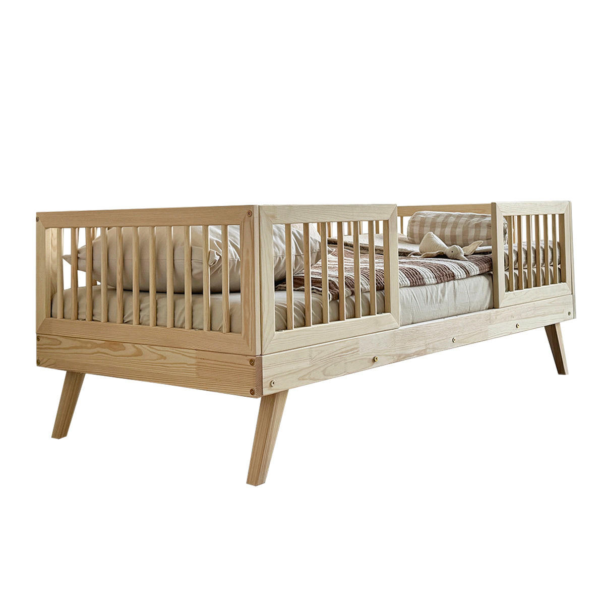 POSTEĽ 90/190 Maylis Prírodné drevo - hnedá, drevo (90/190cm) - Petits-meubles