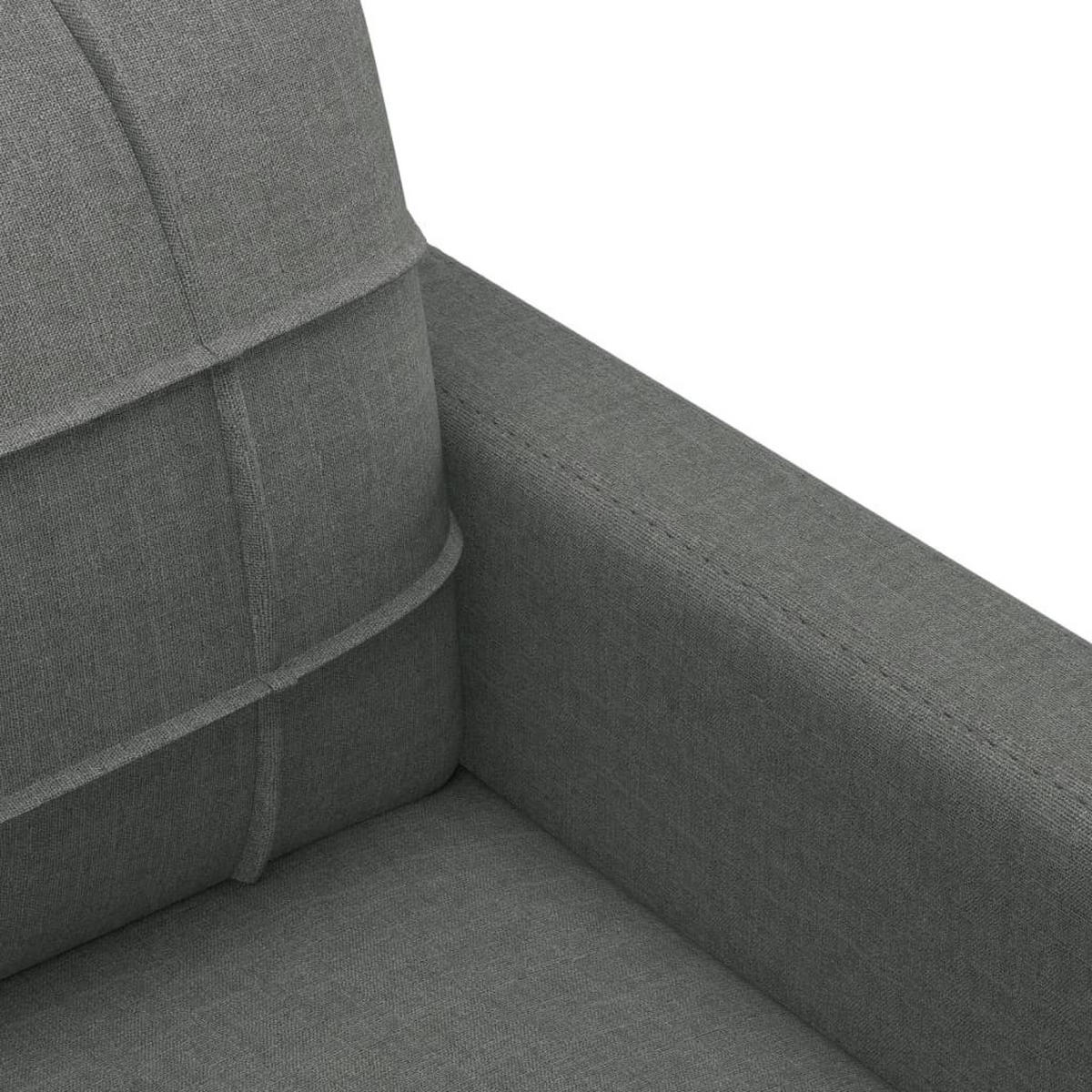 SOFAGARNITUR 4-TLG. Mit Kissen Dunkelgrau Stoff - Grau, Textil (50/41/60cm) - vidaXL