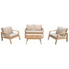 GARTENMÖBEL Gili Sand 4er-Set - Beige, Holz - Happy Garden