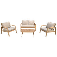 GARTENMÖBEL Gili Sand 4er-Set - Beige, Holz - Happy Garden